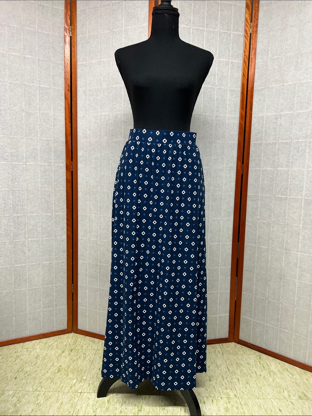 Navy and White maxi Skirt